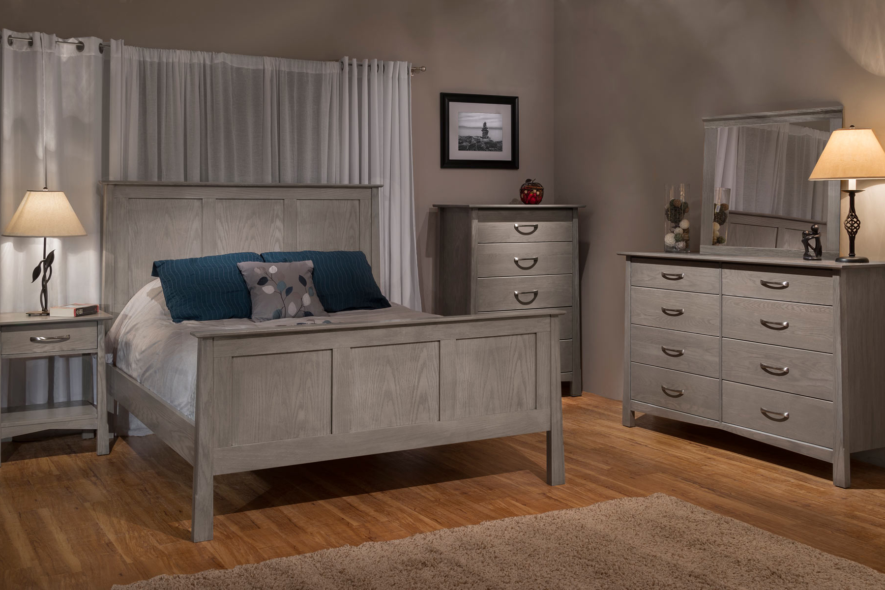 Louis Philippe Antique Gray Queen Bed